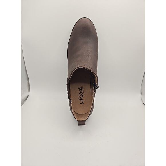 NEW LifeStride Babe Ankle Boots Womens 10 Brown Heeled Suede Fall Coquette Chic - Picture 5 of 8
